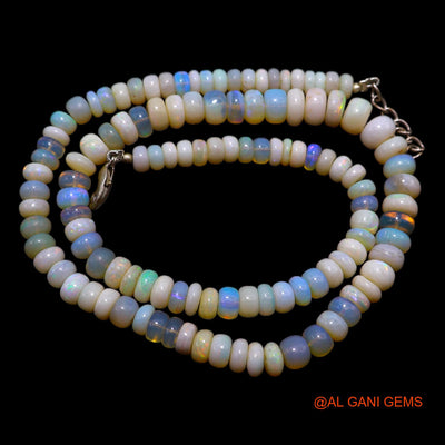 Rondelle Smooth Fire Opal Bead Art Deco Statement Antique Boho Necklace AOB-19