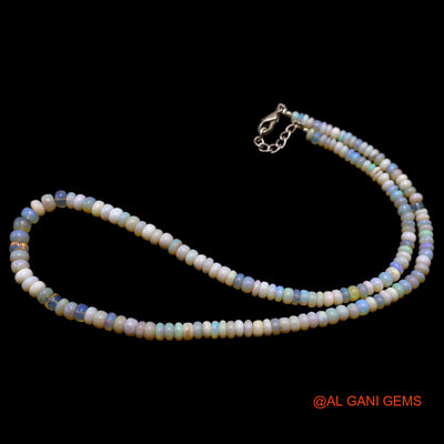 Rondelle Smooth Fire Opal Bead Art Deco Statement Antique Boho Necklace AOB-19