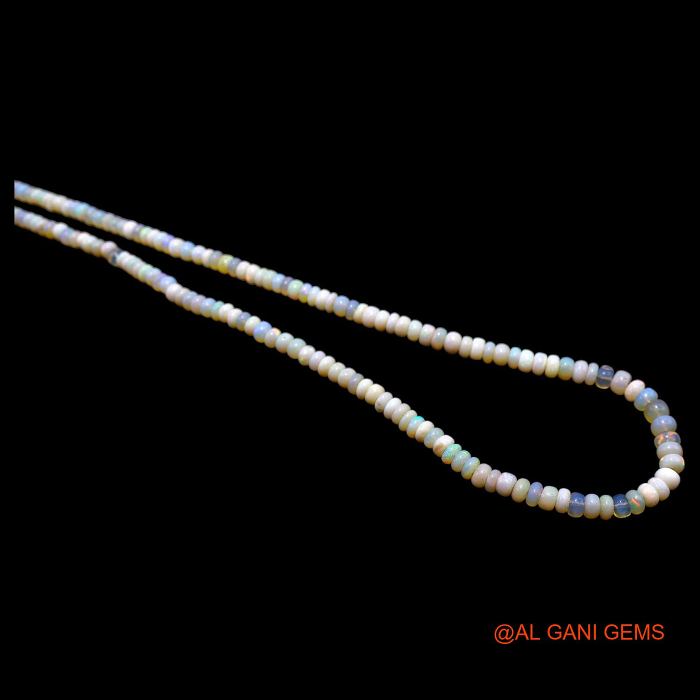 Rondelle Smooth Fire Opal Bead Art Deco Statement Antique Boho Necklace AOB-19