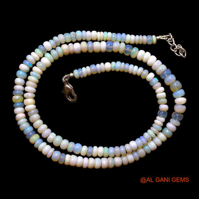 Rondelle Smooth Fire Opal Bead Art Deco Statement Antique Boho Necklace AOB-19