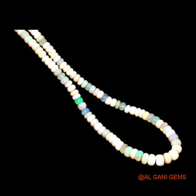 Smooth Multi Color Fire Opal Beaded Rondelle Dainty Antique Necklace AOB-1