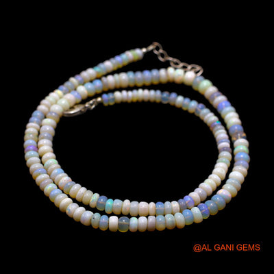 Rondelle Smooth 4X5 MM Fire Opal Beads Art Deco Handmade Mother Necklace AOB-21