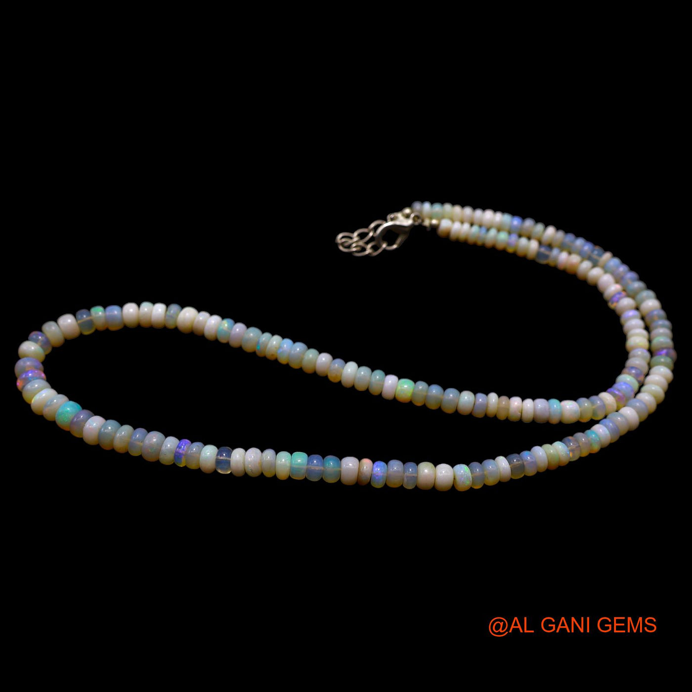 Smooth Multi Color 4X5 MM Fire Opal Bead Rondelle Boho Daughter Necklace AOB-23