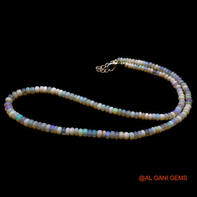 Smooth Multi Color 4X5 MM Fire Opal Bead Rondelle Boho Daughter Necklace AOB-23