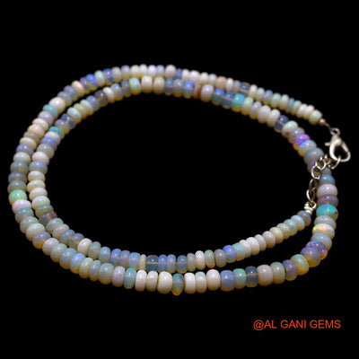 Smooth Multi Color 4X5 MM Fire Opal Bead Rondelle Boho Daughter Necklace AOB-23