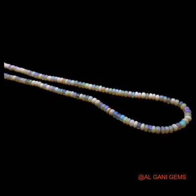 Smooth Multi Color 4X5 MM Fire Opal Bead Rondelle Boho Daughter Necklace AOB-23