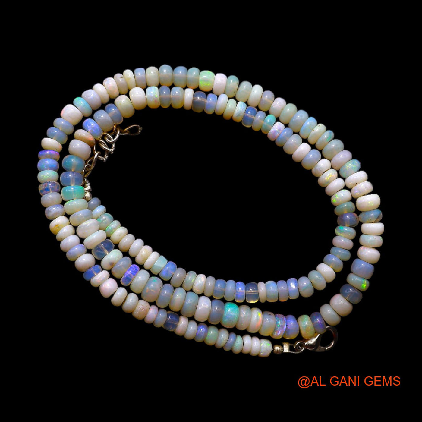 Smooth Multi Color 4X5 MM Fire Opal Bead Rondelle Boho Daughter Necklace AOB-23