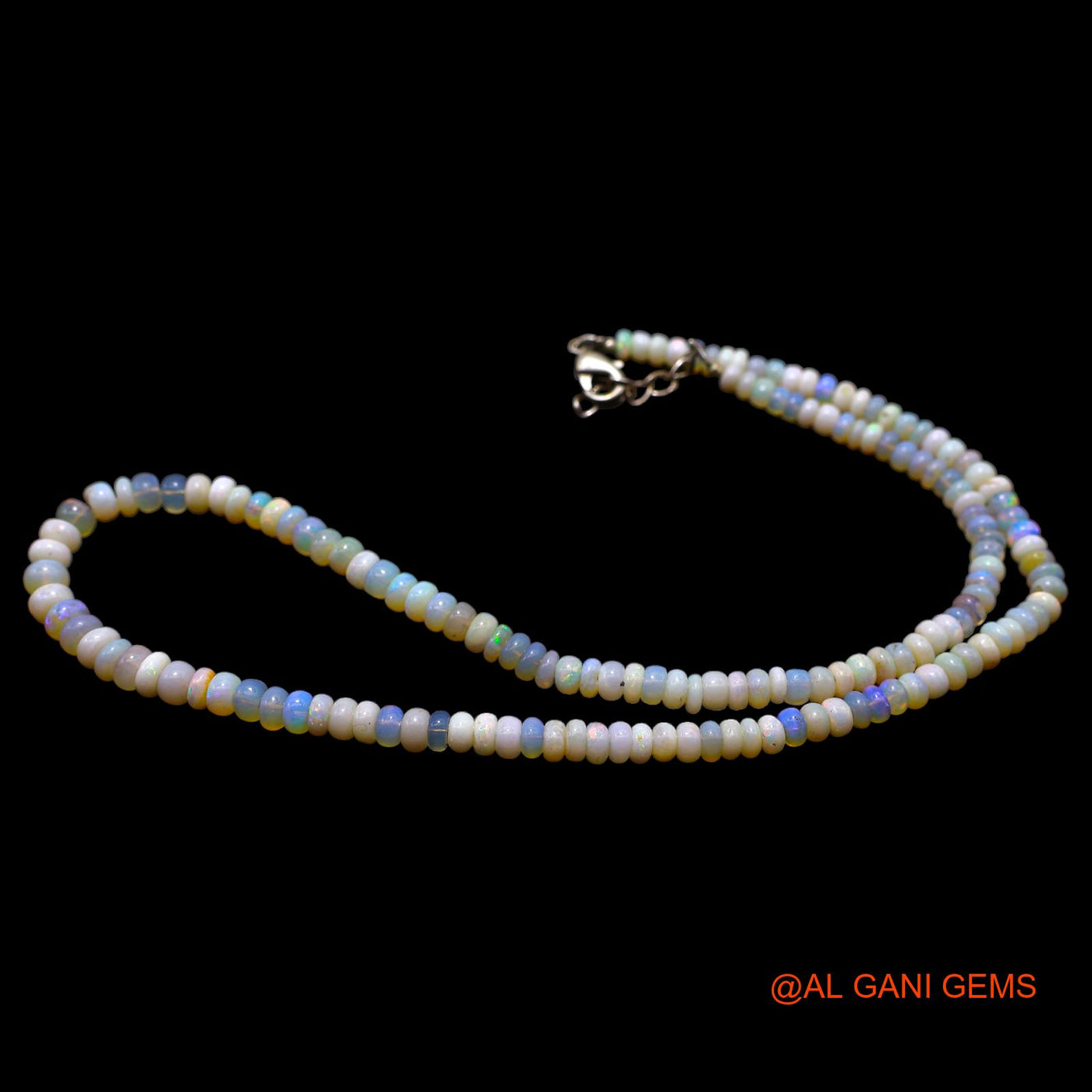 Rondelle Smooth Multi Color 4X5 MM Fire Opal Beads Boho Artisan Necklace AOB-24