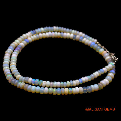 Rondelle Smooth Multi Color 4X5 MM Fire Opal Beads Boho Artisan Necklace AOB-24