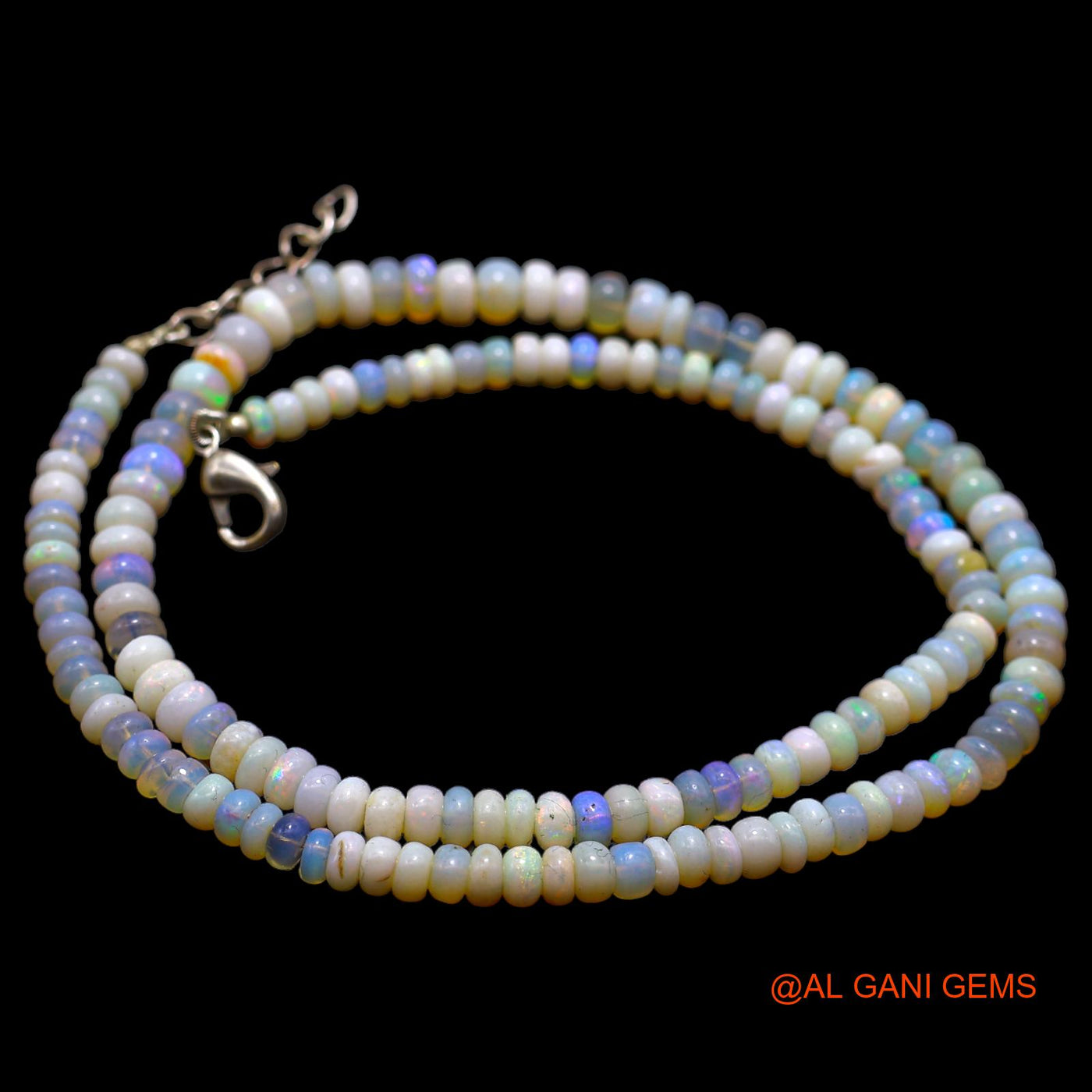 Rondelle Smooth Multi Color 4X5 MM Fire Opal Beads Boho Artisan Necklace AOB-24