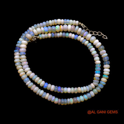 Rondelle Smooth Multi Color 4X5 MM Fire Opal Beads Boho Artisan Necklace AOB-24