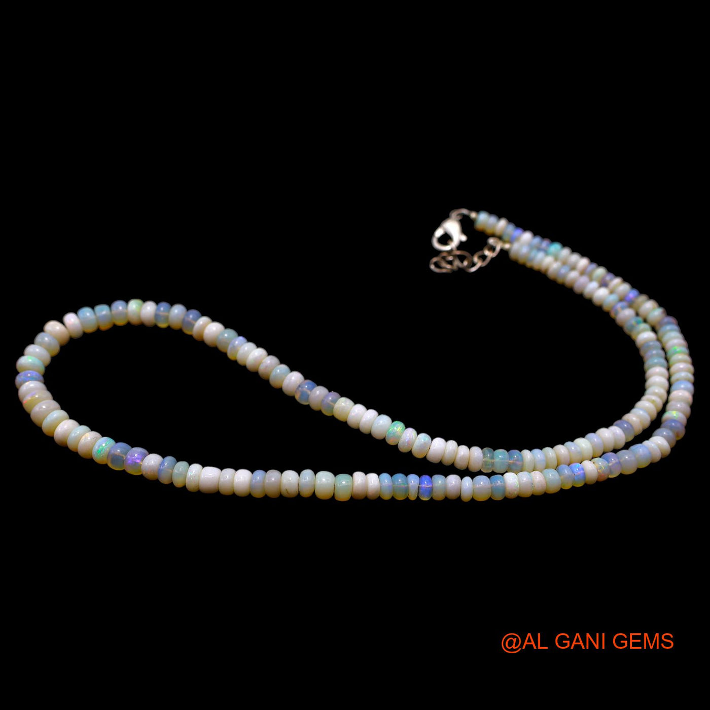 Smooth Fire Opal Beaded Rondelle Art Deco Daughter Antique Boho Necklace AOB-25