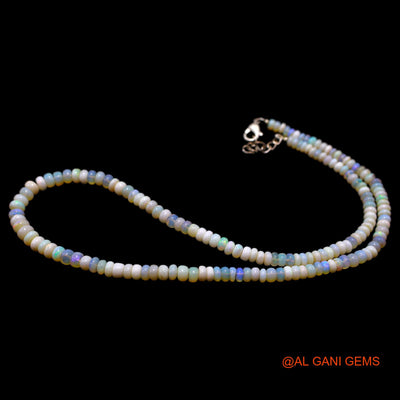 Smooth Fire Opal Beaded Rondelle Art Deco Daughter Antique Boho Necklace AOB-25