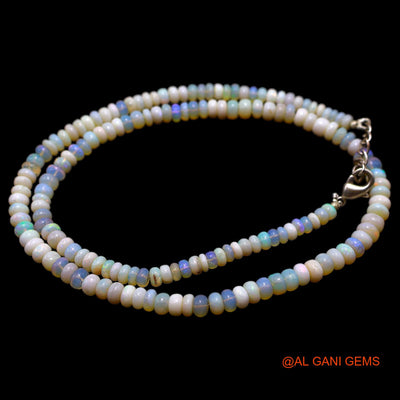 Smooth Fire Opal Beaded Rondelle Art Deco Daughter Antique Boho Necklace AOB-25