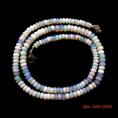 Smooth Fire Opal Beaded Rondelle Art Deco Daughter Antique Boho Necklace AOB-25