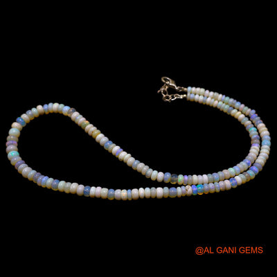 Rondelle Smooth Multi Color Fire Opal Beads Boho Engagement Necklace AOB-26