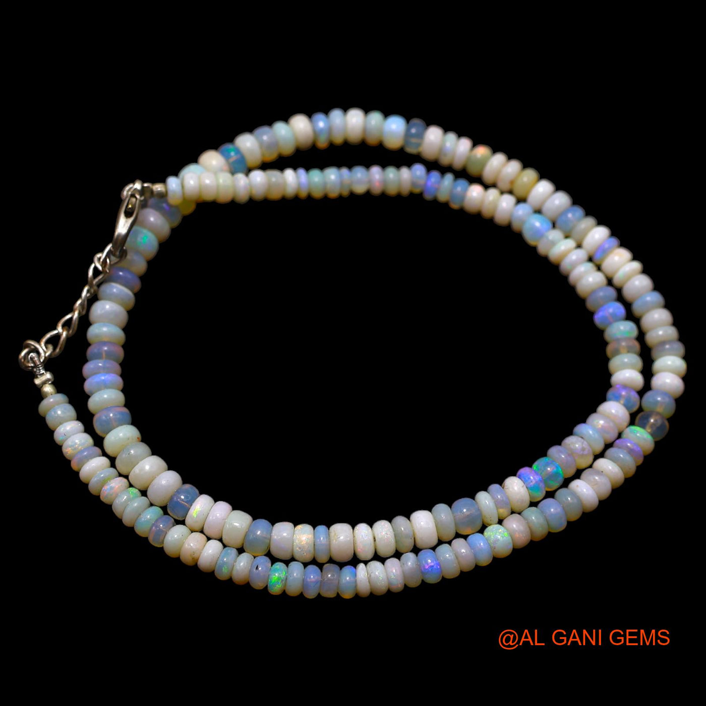 Rondelle Smooth Multi Color Fire Opal Beads Boho Engagement Necklace AOB-26