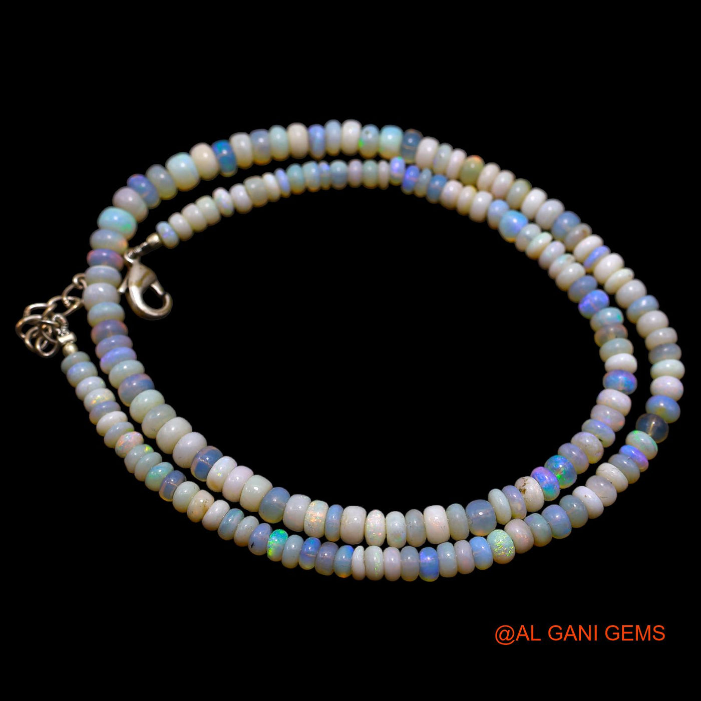 Rondelle Smooth Multi Color Fire Opal Beads Boho Engagement Necklace AOB-26