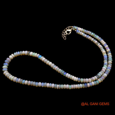 Smooth 4X5 MM Fire Opal Bead Rondelle Boho Celestial Daughter Necklace AOB-27