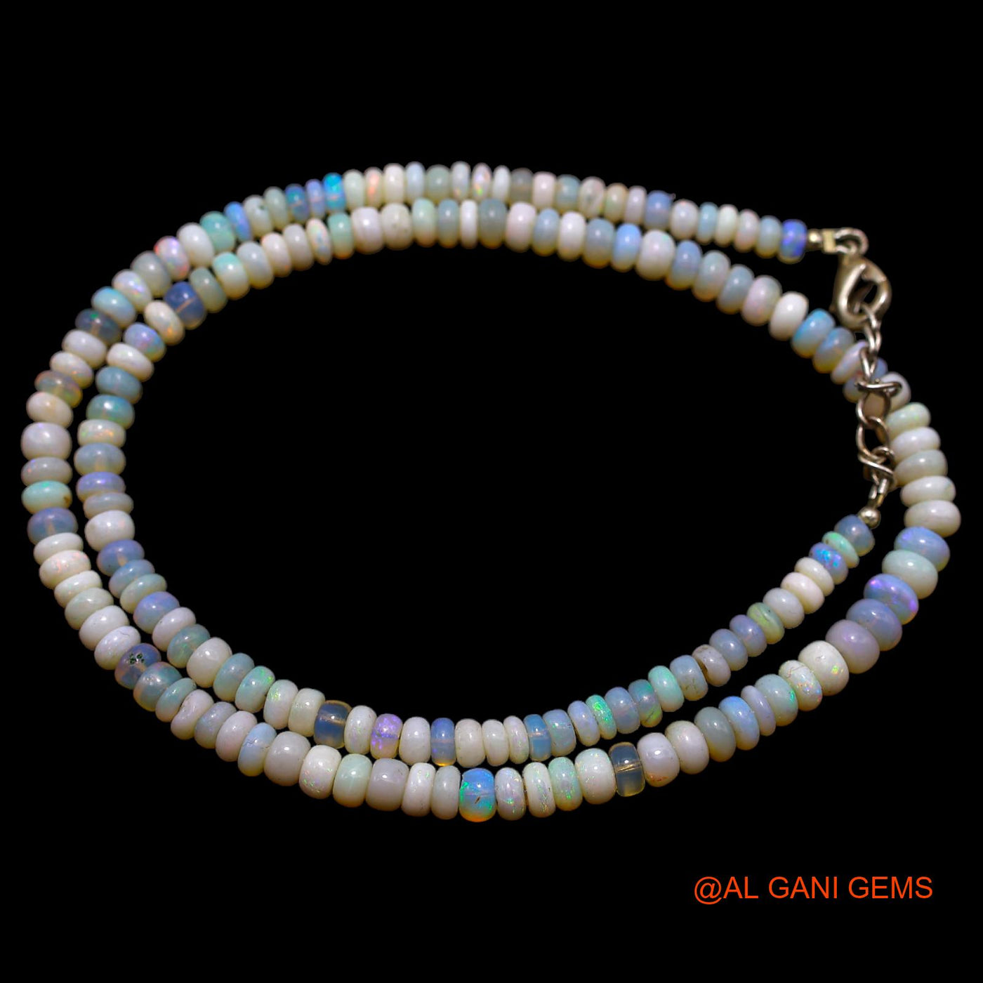 Smooth 4X5 MM Fire Opal Bead Rondelle Boho Celestial Daughter Necklace AOB-27