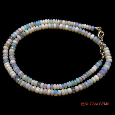 Smooth 4X5 MM Fire Opal Bead Rondelle Boho Celestial Daughter Necklace AOB-27
