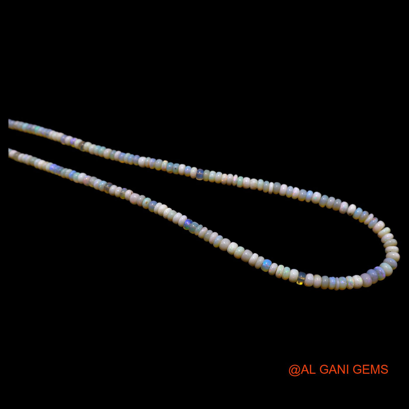 Smooth 4X5 MM Fire Opal Bead Rondelle Boho Celestial Daughter Necklace AOB-27