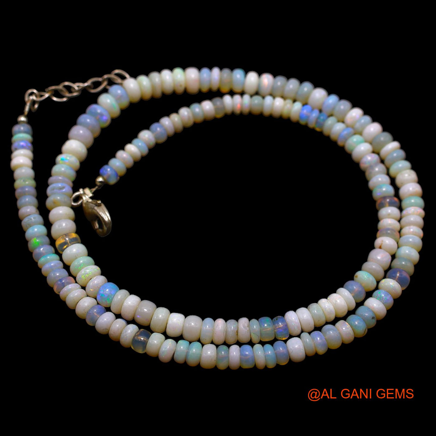 Smooth 4X5 MM Fire Opal Bead Rondelle Boho Celestial Daughter Necklace AOB-27