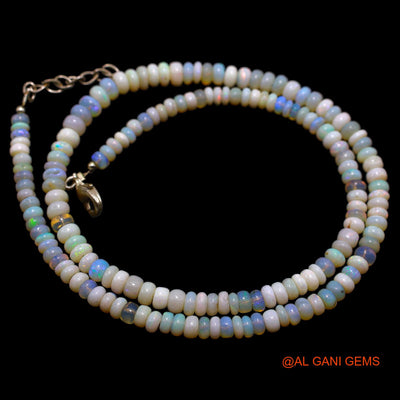 Smooth 4X5 MM Fire Opal Bead Rondelle Boho Celestial Daughter Necklace AOB-27