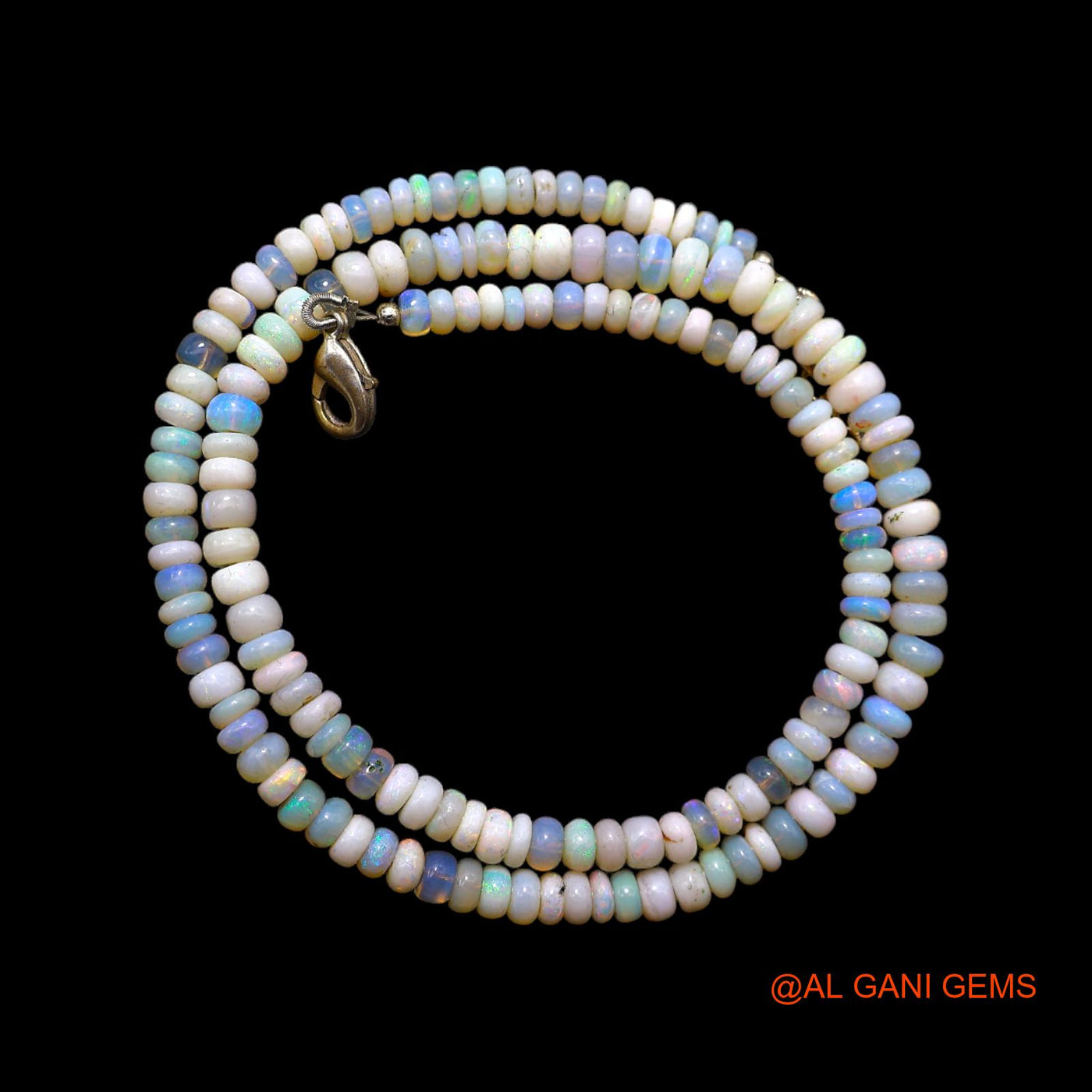 Smooth 4X5 MM Fire Opal Bead Rondelle Boho Celestial Daughter Necklace AOB-27
