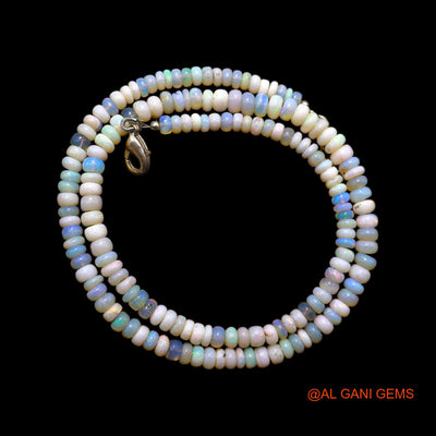 Smooth 4X5 MM Fire Opal Bead Rondelle Boho Celestial Daughter Necklace AOB-27