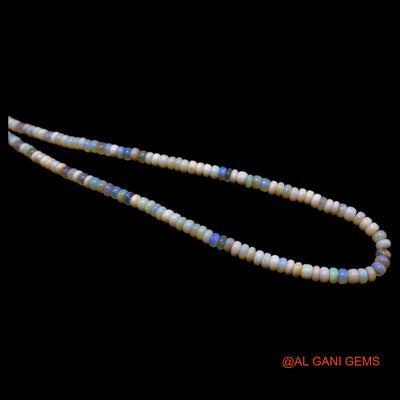 Rondelle Smooth 4X5 MM Multi Color Fire Opal Beaded Boho Dainty Necklace AOB-28