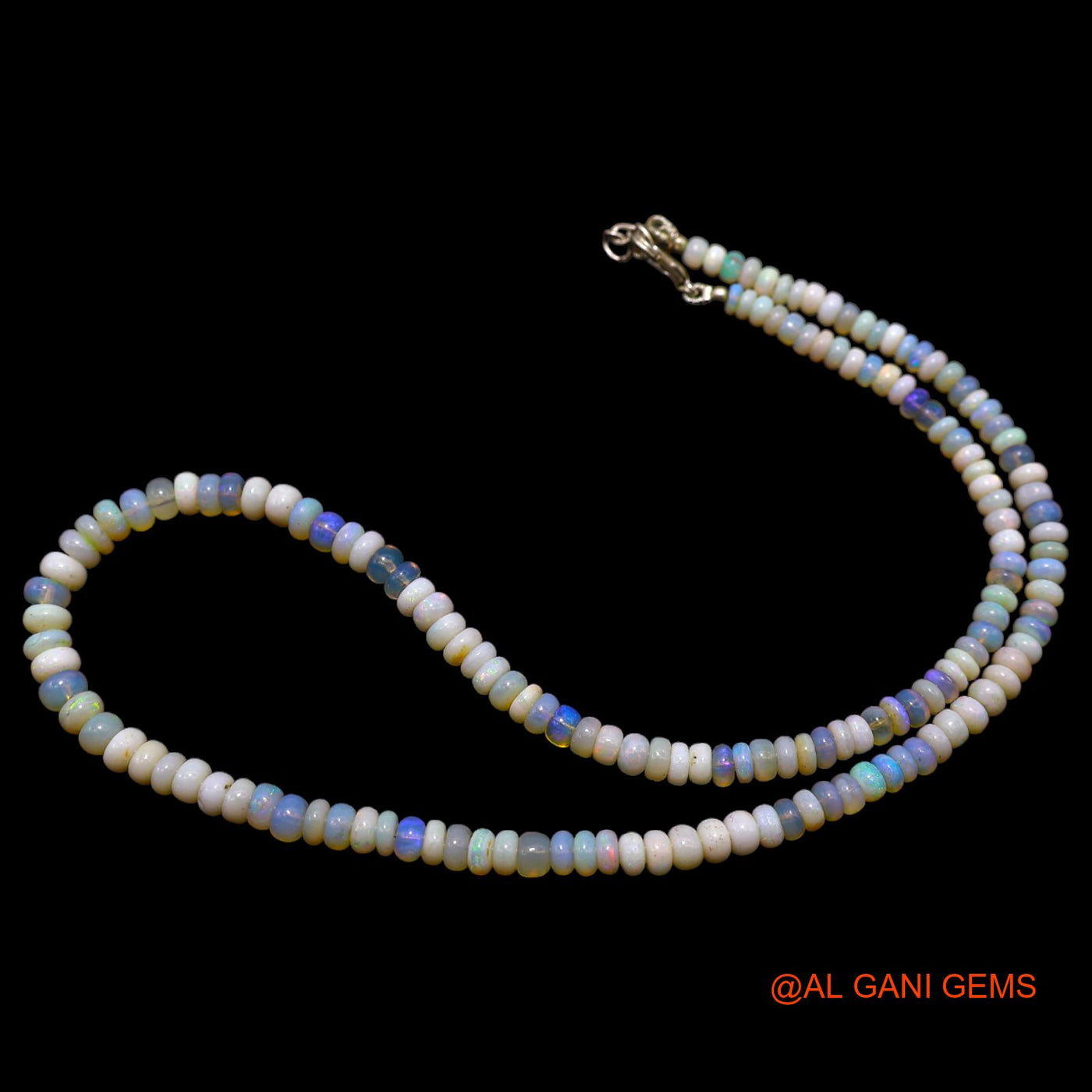 Rondelle Smooth Fire Opal Beaded Boho Artisan Anniversary Necklace AOB-29