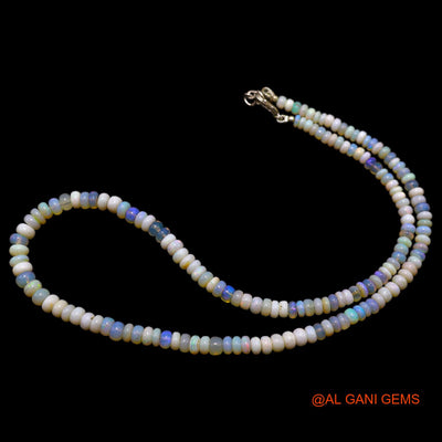 Rondelle Smooth Fire Opal Beaded Boho Artisan Anniversary Necklace AOB-29