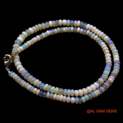 Rondelle Smooth Fire Opal Beaded Boho Artisan Anniversary Necklace AOB-29