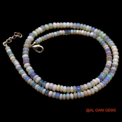 Rondelle Smooth Fire Opal Beaded Boho Artisan Anniversary Necklace AOB-29