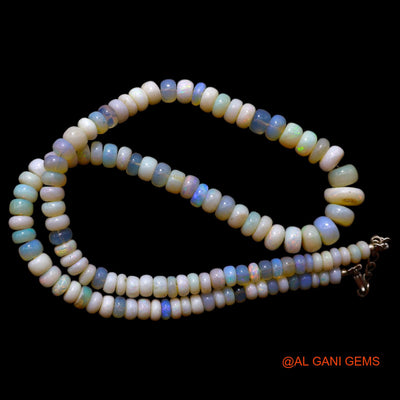 Smooth 5X11 MM Fire Opal Beaded Rondelle Boho Mother Celestial Necklace AOB-2