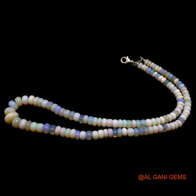 Smooth 5X11 MM Fire Opal Beaded Rondelle Boho Mother Celestial Necklace AOB-2