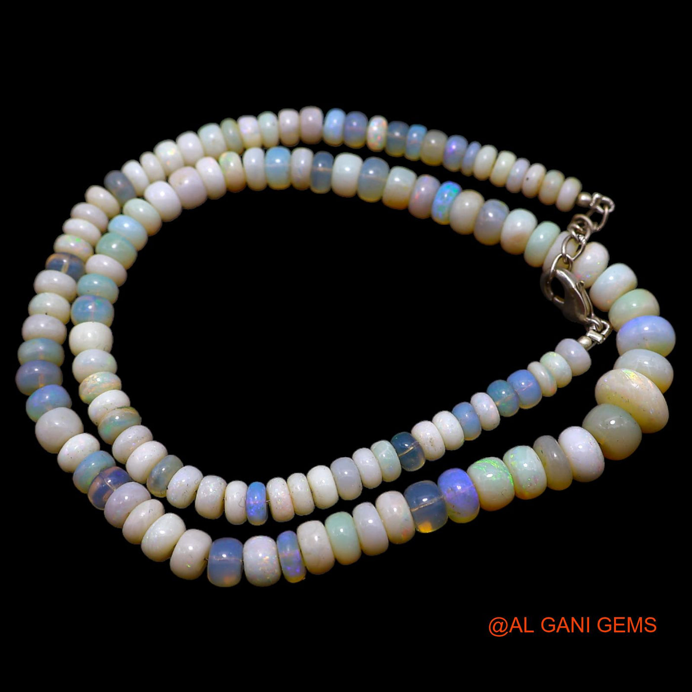 Smooth 5X11 MM Fire Opal Beaded Rondelle Boho Mother Celestial Necklace AOB-2