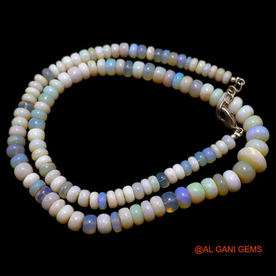 Smooth 5X11 MM Fire Opal Beaded Rondelle Boho Mother Celestial Necklace AOB-2