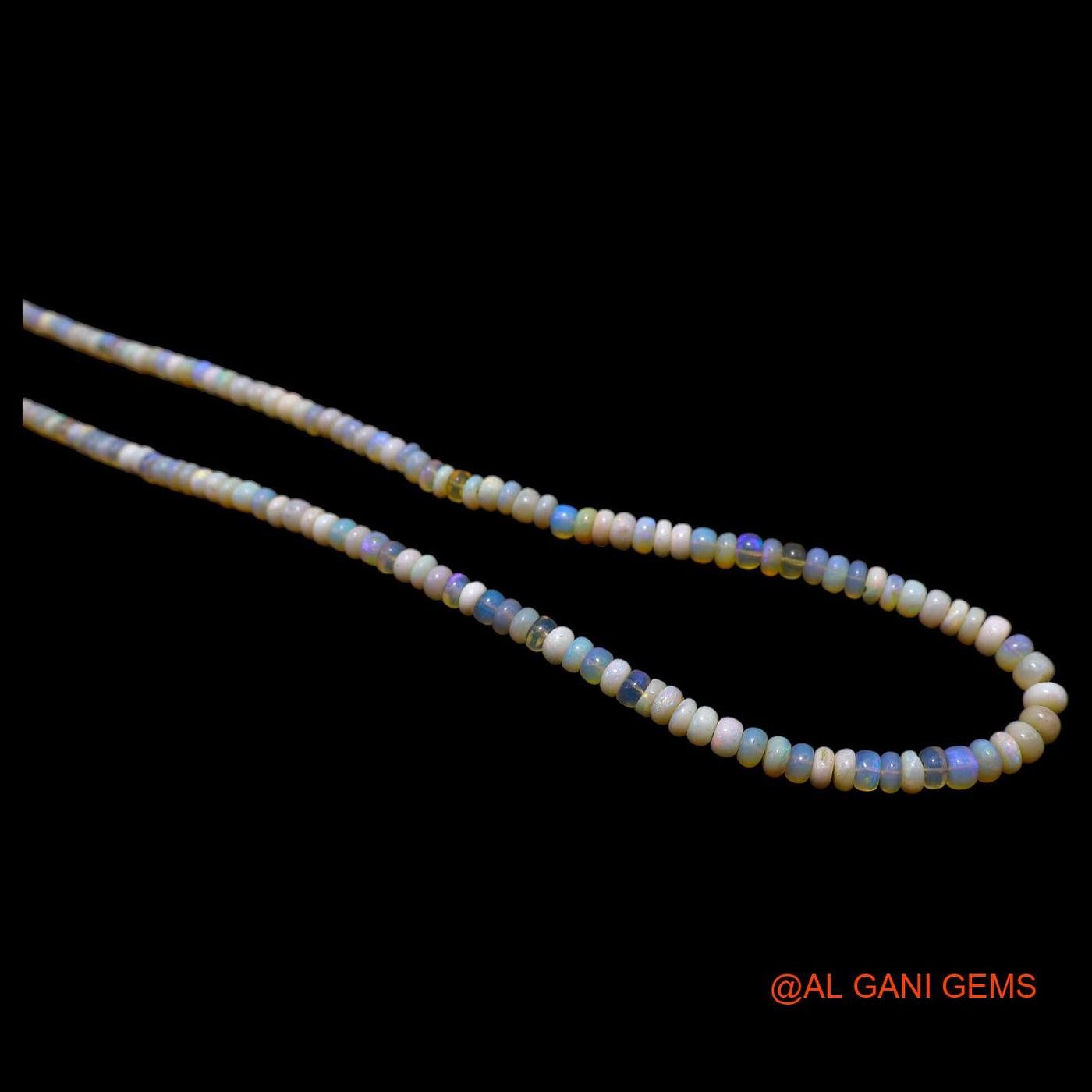 Smooth 4X5 MM Multi Color Fire Opal Beads Rondelle Art Deco Necklace AOB-30