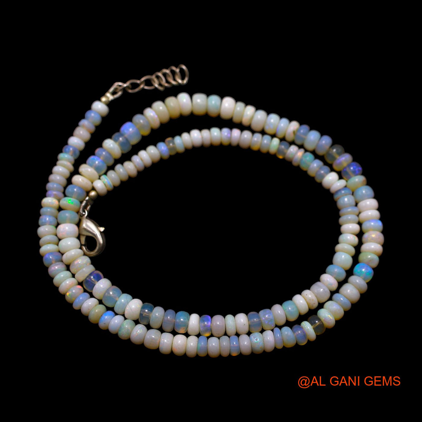 Smooth 4X5 MM Multi Color Fire Opal Beads Rondelle Art Deco Necklace AOB-30