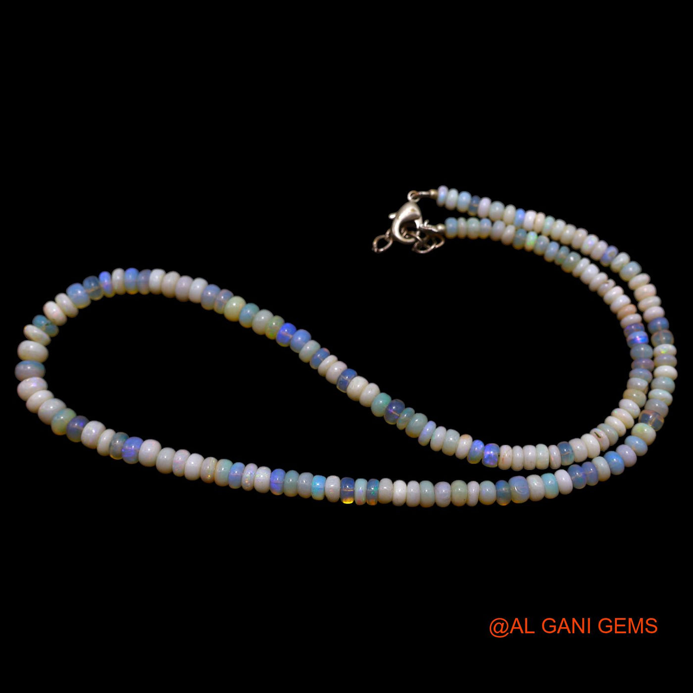 Rondelle Smooth 4X5 MM Fire Opal Bead Art Deco Daughter Antique Necklace AOB-31