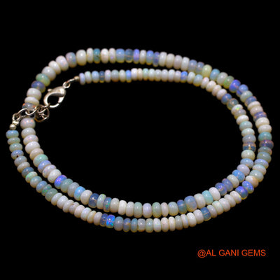 Rondelle Smooth 4X5 MM Fire Opal Bead Art Deco Daughter Antique Necklace AOB-31