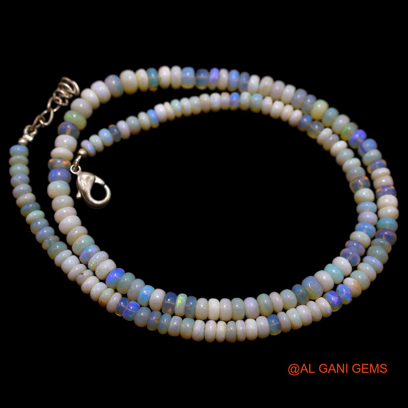 Rondelle Smooth 4X5 MM Fire Opal Bead Art Deco Daughter Antique Necklace AOB-31