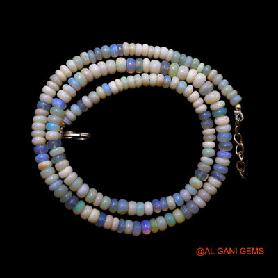 Rondelle Smooth 4X5 MM Fire Opal Bead Art Deco Daughter Antique Necklace AOB-31