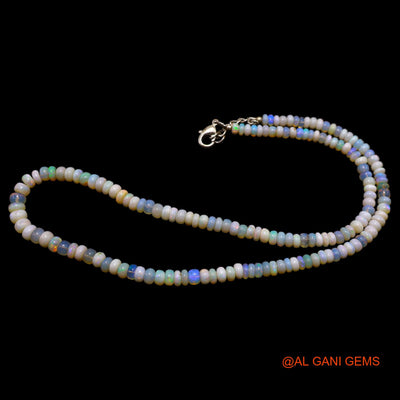 Smooth 4X5 MM Fire Opal Bead Rondelle Art Deco Birthday Artisan Necklace AOB-32