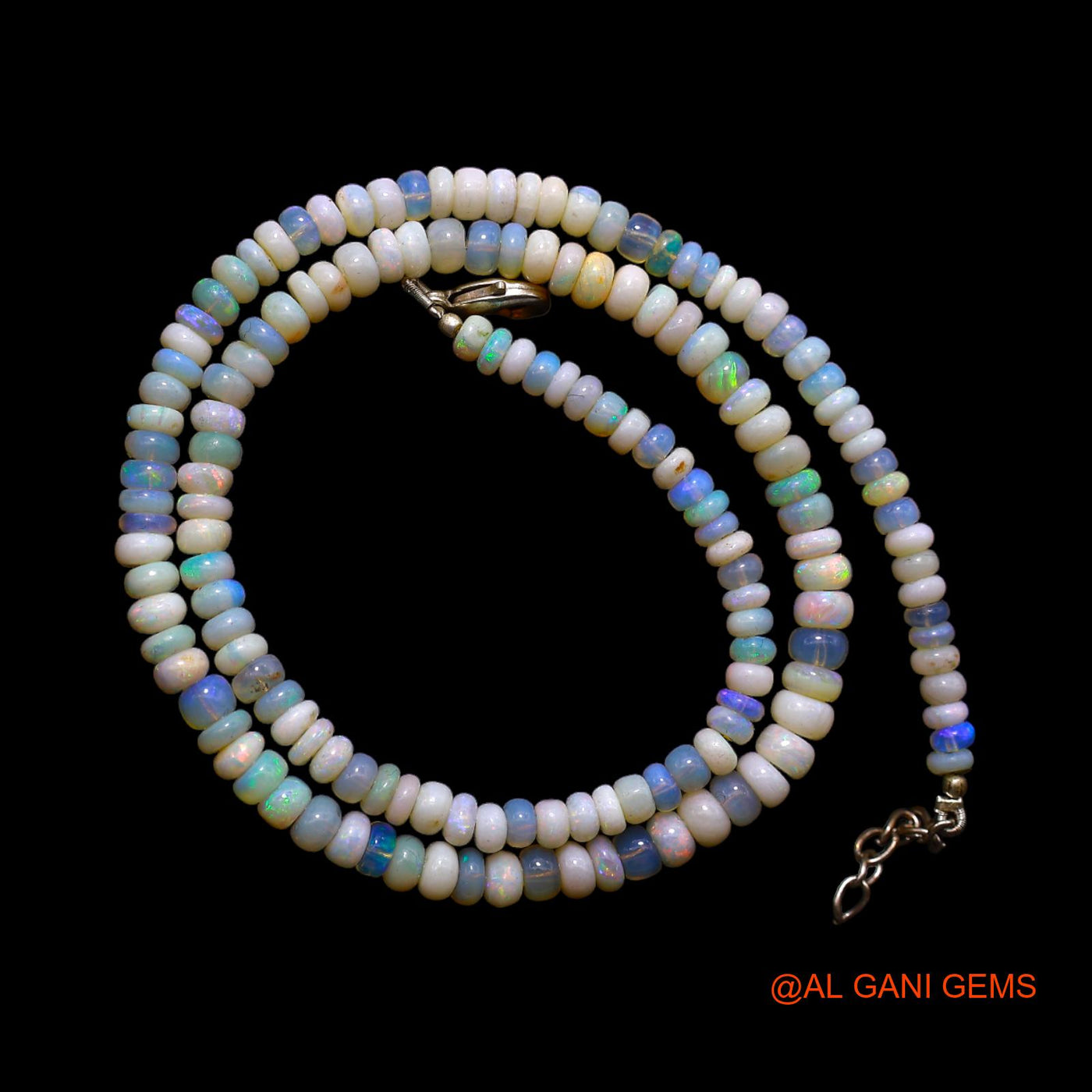 Smooth 4X5 MM Fire Opal Bead Rondelle Art Deco Birthday Artisan Necklace AOB-32