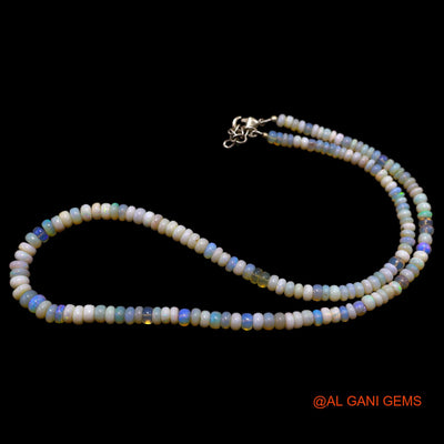 Smooth 4X5 MM Multi Color Fire Opal Bead Rondelle Boho Antique Necklace AOB-33