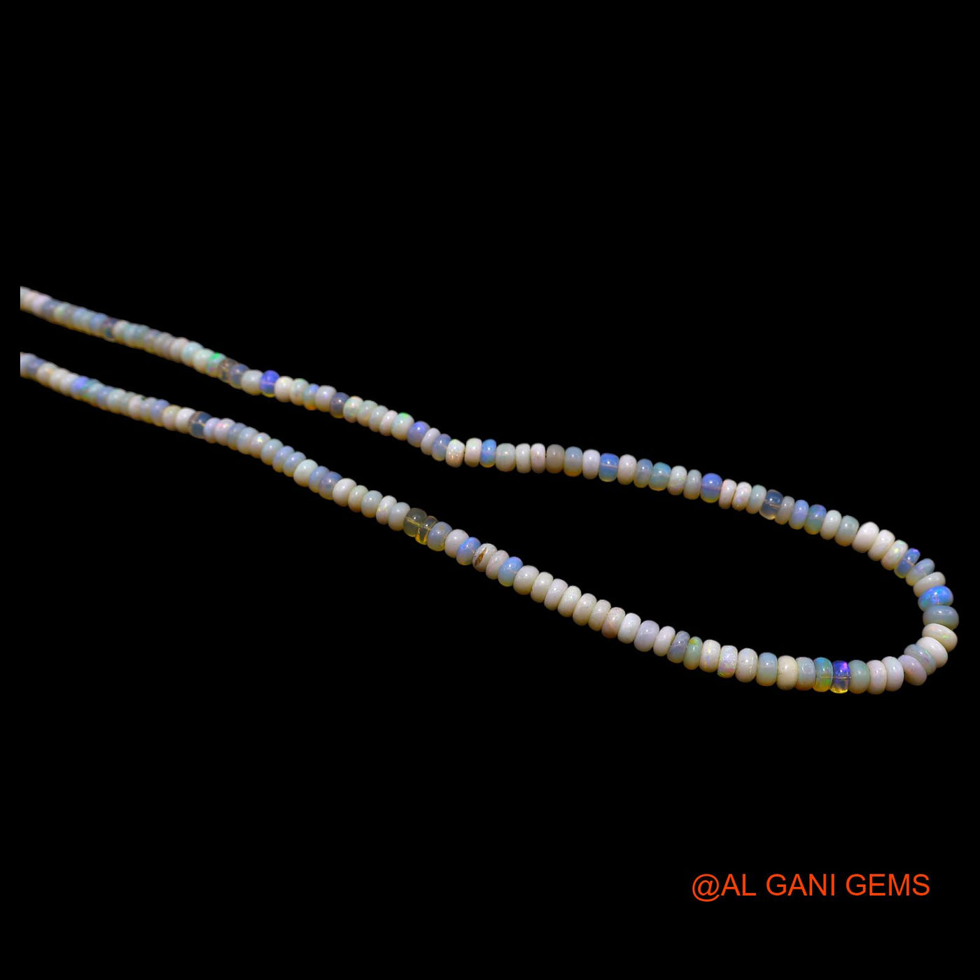 Smooth 4X5 MM Multi Color Fire Opal Bead Rondelle Boho Antique Necklace AOB-33
