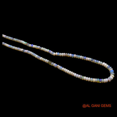 Smooth 4X5 MM Multi Color Fire Opal Bead Rondelle Boho Antique Necklace AOB-33